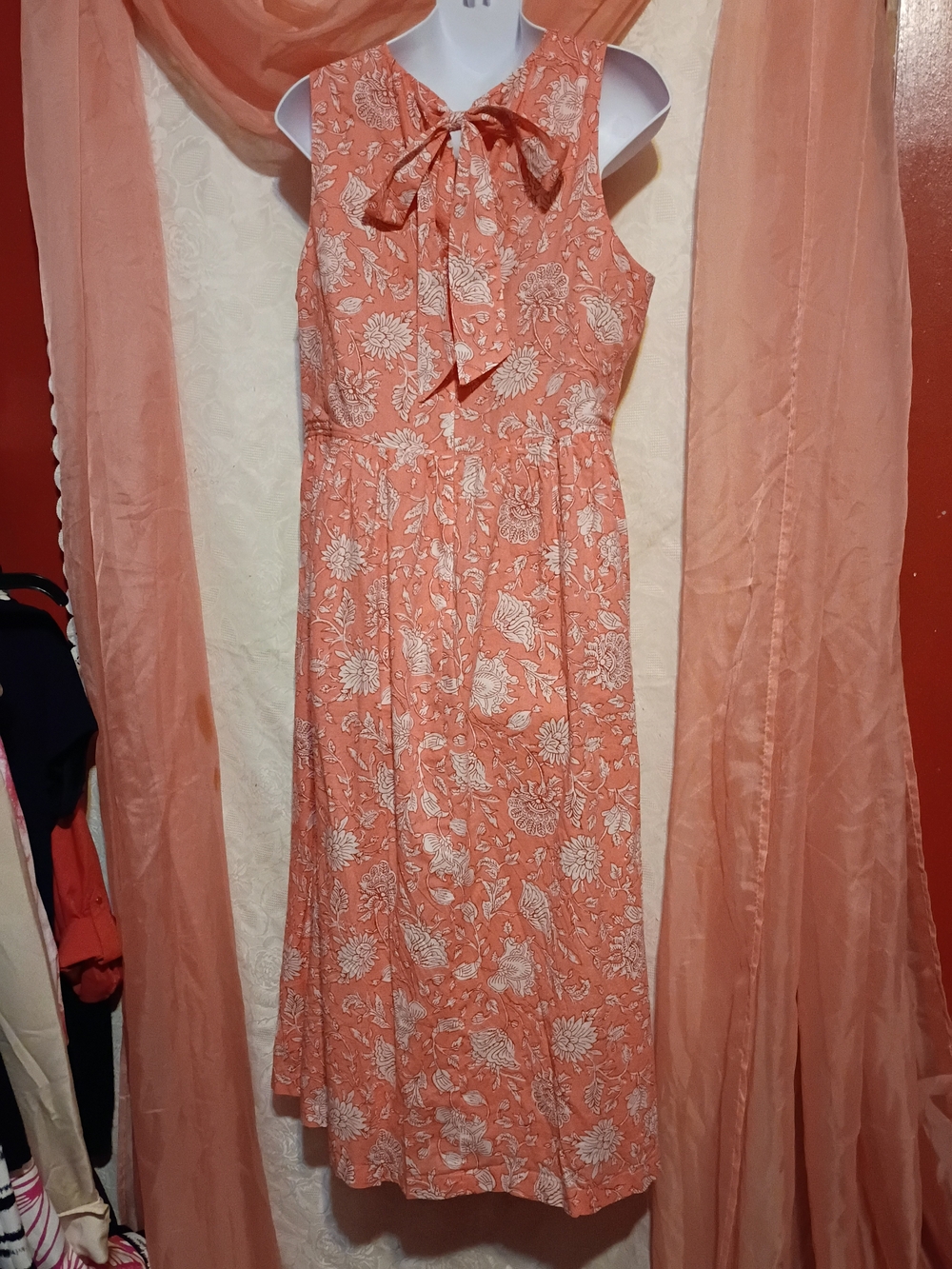 🛍️ BUNDLE ONLY🛍️J. Crew Coral Floral Midi Dress - Picture 4 of 9